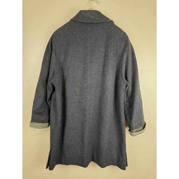 Vintage Marcona Women’s Wool & Alpaca Overcoat Gray with Green Cuffs Size 12 - Image 2