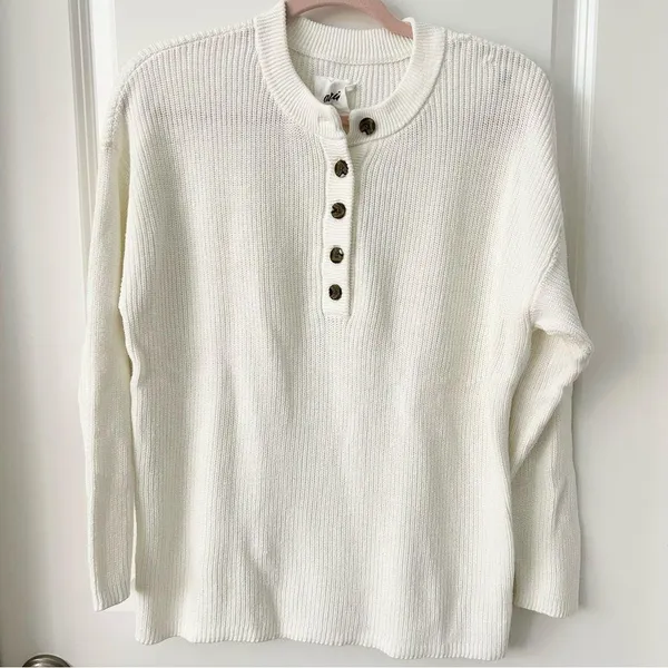 NWT aerie Ivory Henley Sweater XS - Image 4