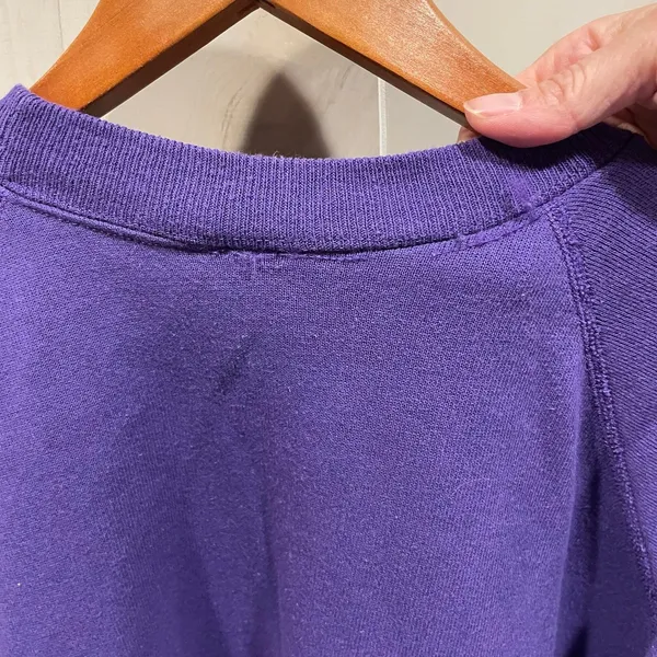 Cute vintage 80s Hanes purple plum fairy puff paint broken in sweatshirt grapes - Image 5