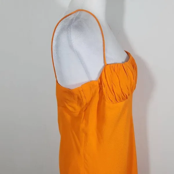 Olivaceous Orange Sundress with Ruched Bust NWT Size Large Orange Slip Dress - Image 3