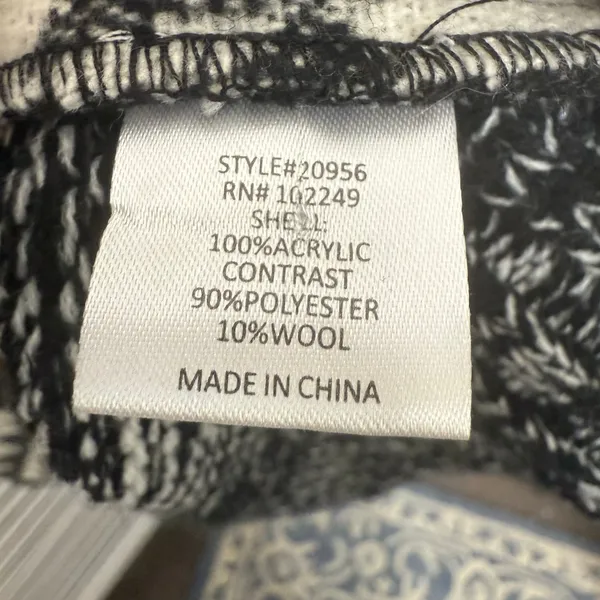 SKIES ARE BLUE Women's Medium Knit Blazer Aztec Southwest Black White Cardigan - Image 8