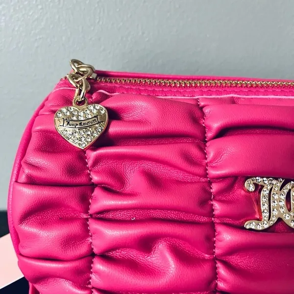 Juicy Couture Pink Flash Ruched Barrel Shoulder Bag Chain Strap NWT - Image 6