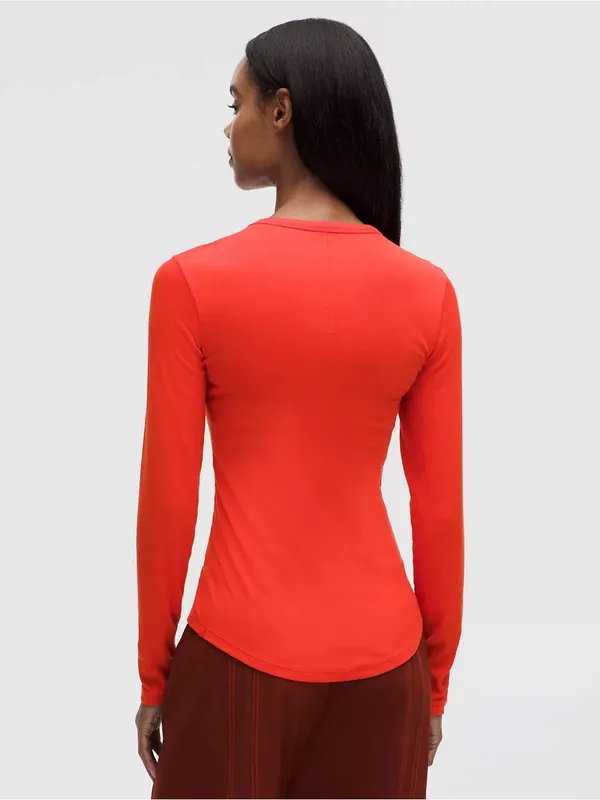 NWT Lululemon Hold Tight Long-Sleeve ribbed Shirt size 10 in cherry ember - Image 3