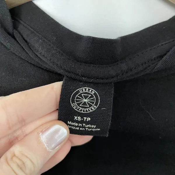 Urban‎ Outfitters Black Long Sleeve Crop Top With Belted Detail goth boho - Image 4