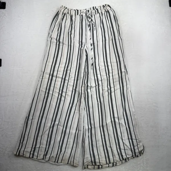 American Eagle Medium Wide Leg Pants Palazzo Flowy Striped Boho Coastal Beachy - Image 3