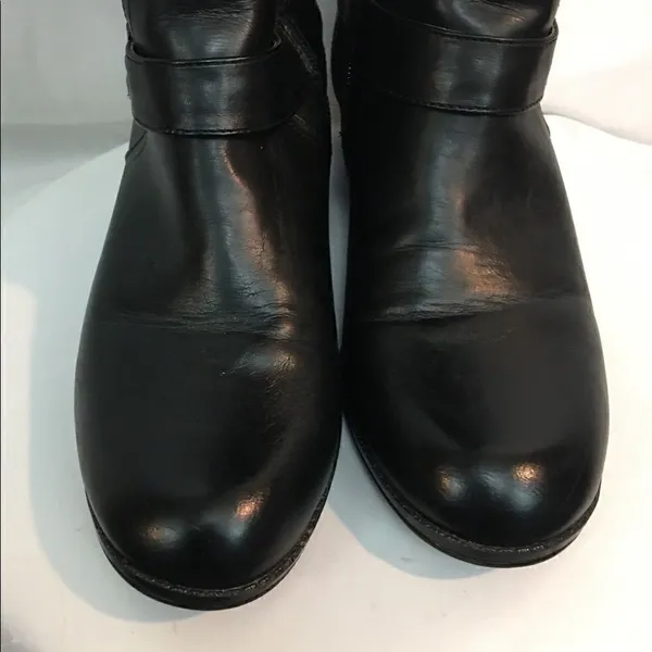 Bandolino Tall Black Brown Vegan Leather Buckle Zip Up Boot Size 61/2 - Image 4