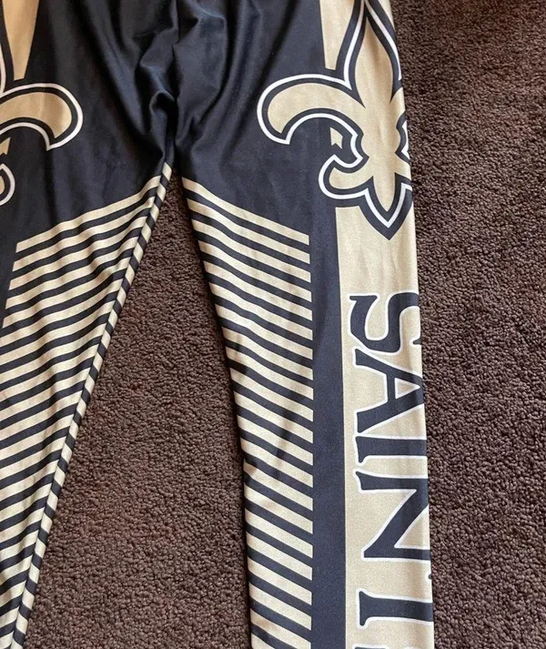 National Football League New Orleans Saints black and gold striped leggings S - Image 13