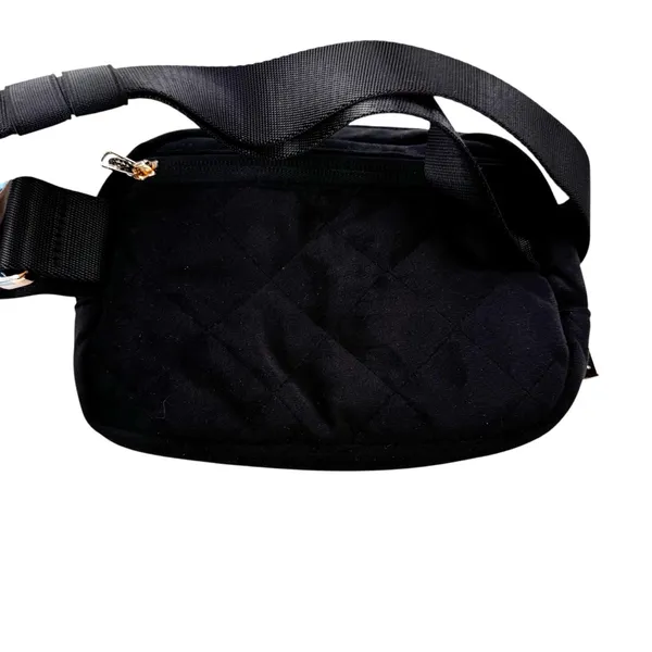 NEW Wantable Brushed Velvet Belt Bag Black - Image 5