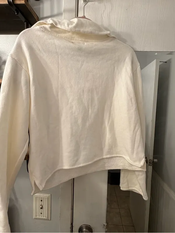 J. Crew Cream Half-Zip Pullover Sweatshirt - Image 3