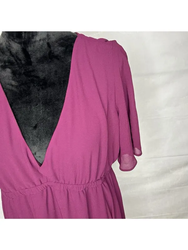 Show Me Your Mumu Emily Empire Merlot Purple Maroon Chiffon Maxi Dress Sz XL - Image 5