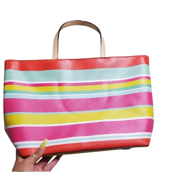 Kate Spade Multicolor Striped‎ Large Tote - Image 7