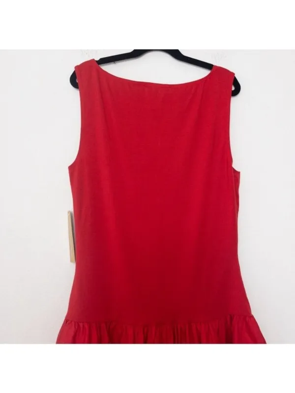 NWT o.p.t Helene Mini Dress XS Red Sleeveless Combination Puff Flared Bubble - Image 11
