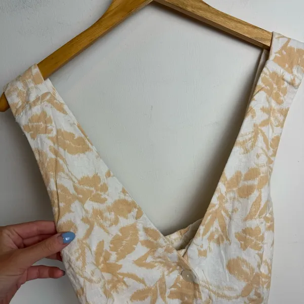 Abercrombie & Fitch Linen Blend Top Vest Sz Medium Floral Print - Image 8