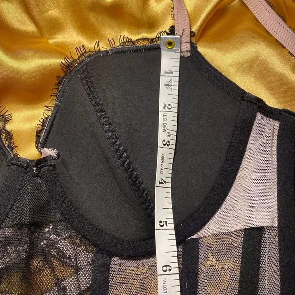 Victoria’s Secret Black & Pink Lace Bustier Corset Top - Image 7