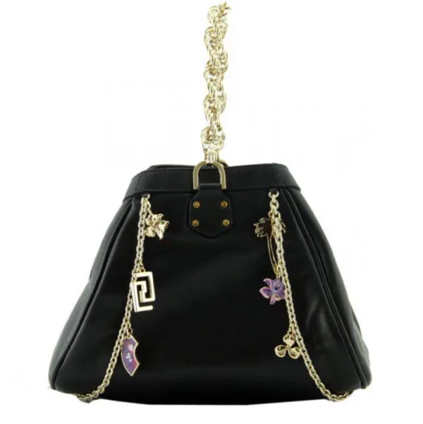 Versace For H&M Black Leather Charms Hobo Bag - Image 7