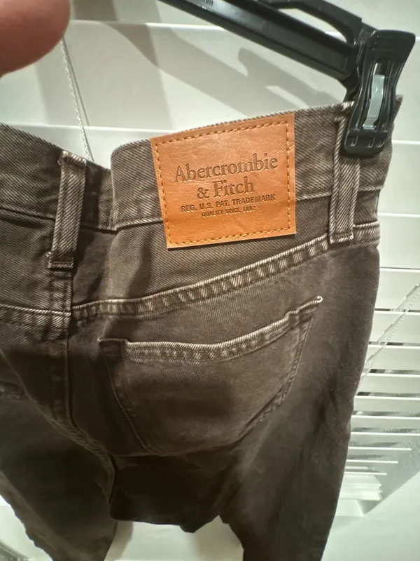 Abercrombie & Fitch Authentic Rigid Denim Loose Jeans Size 28W 30L Brown - Image 8