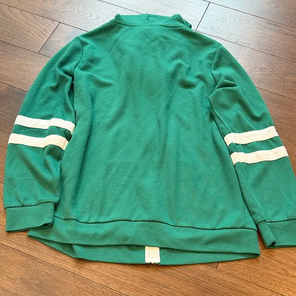 Amazon Green Zip-Up Hoodie with White Stripes C4-011 - Image 6
