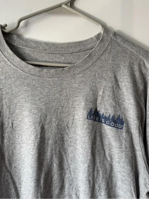 Life Is Good Long Sleeve T-shirt Hike More Worry Less Graphic Crusher T Gray XL - Image 3