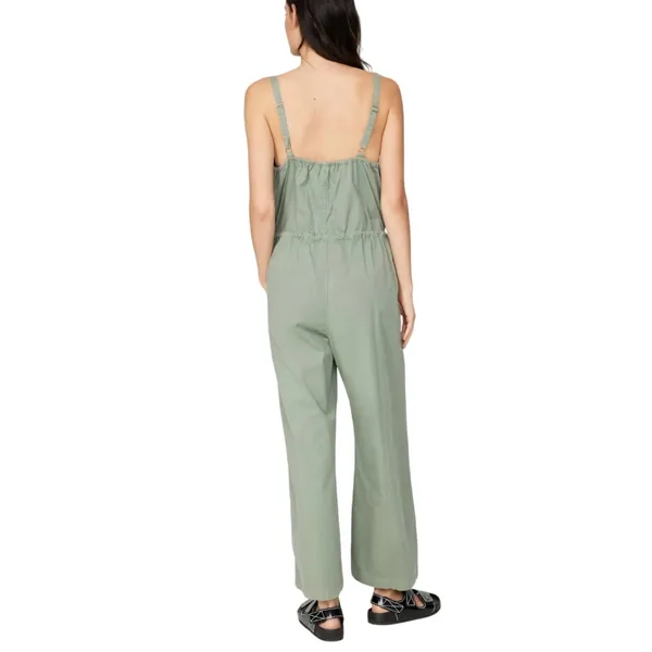 Pistola Olive Green Overall Jumpsuit SMALL Cotton Relaxed Vacation Designer $148 - Image 4