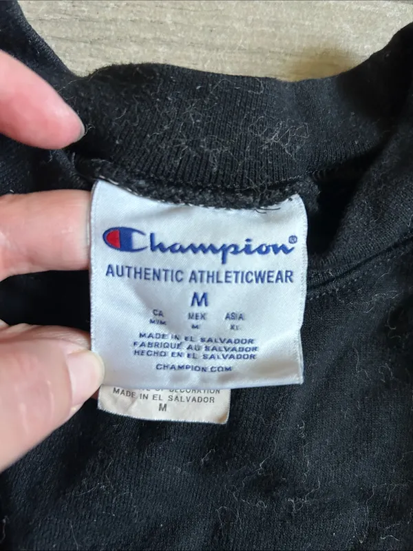 Champion Black Crewneck Sweatshirt with Green CAL POLY Lettering - Image 2