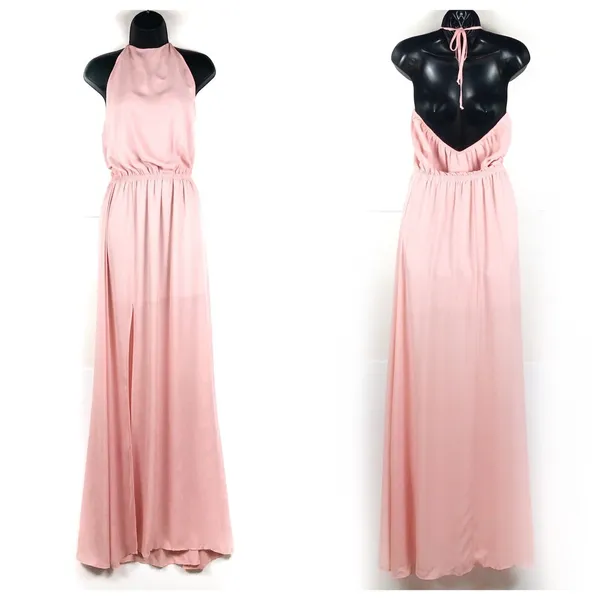 SHOW ME YOUR MUMU Heather Frosty Pink Halter Dress Medium AS IS - Image 2