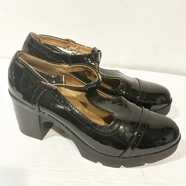 Dadawen Size‎ 9.5/10 Platform Shoes Chunky Mid-heel T-Strap - Image 3