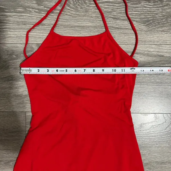 Red High Neck Maxi Dress S Halter Open Back‎ Lace Up Strappy Bodycon Formal Gown - Image 5