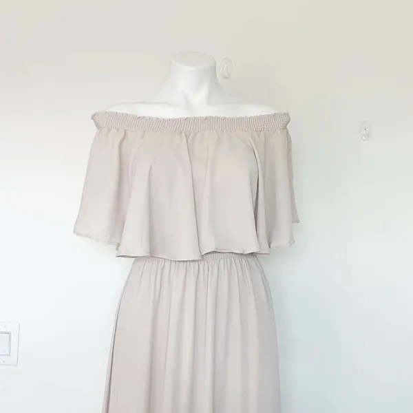 NWT Show Me Your Mumu Hacienda Maxi Dress SMALL Show Me The Ring Crisp beige - Image 8