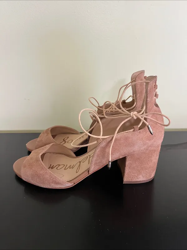 Sam Edelman Serene suede lace-up sandals in tan - Image 6