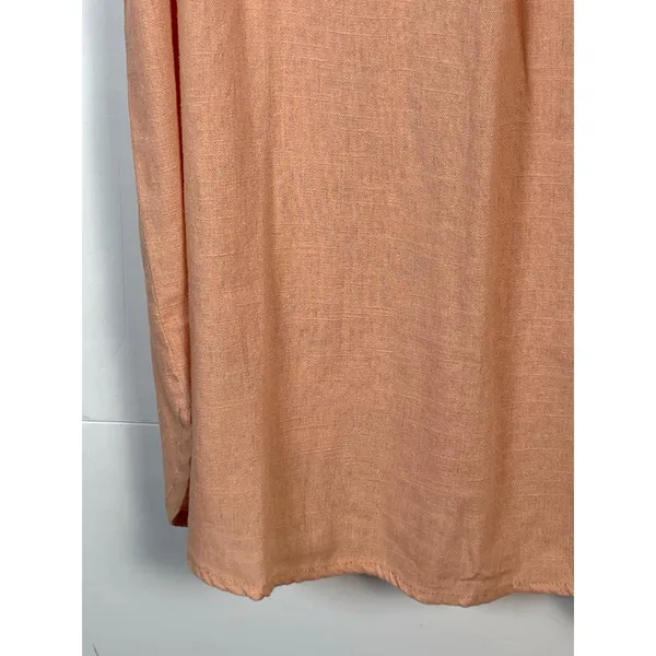 Lulus Dress M NWT Blush Pink Linen Blend Lace Up Shift Midi Pockets Resort - Image 8