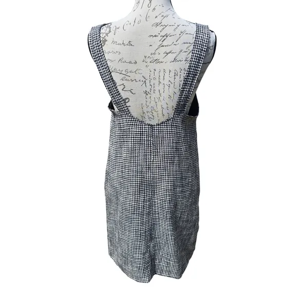 Abercrombie & Fitch Black White Houndstooth Pinafore‎ Mini Dress Pockets Medium - Image 6