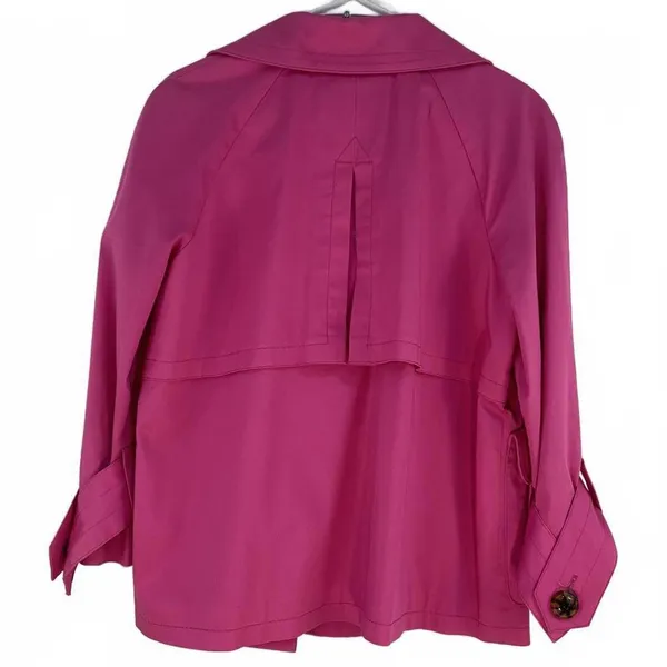 Grace Elements Lightweight Hot Pink Trench Pea Coat Plus Size 14 - Image 2