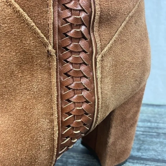 Kensie Brown Suede Bernadette Block Heel Side Zip Knee High Boots 8 - Image 6