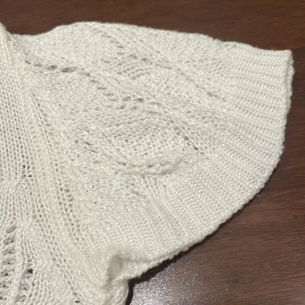 Papaya White Sweater Crop Cardigan - Image 6