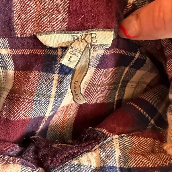 BKE Buckle Plaid Button Up Shirt Size Large - Image 9