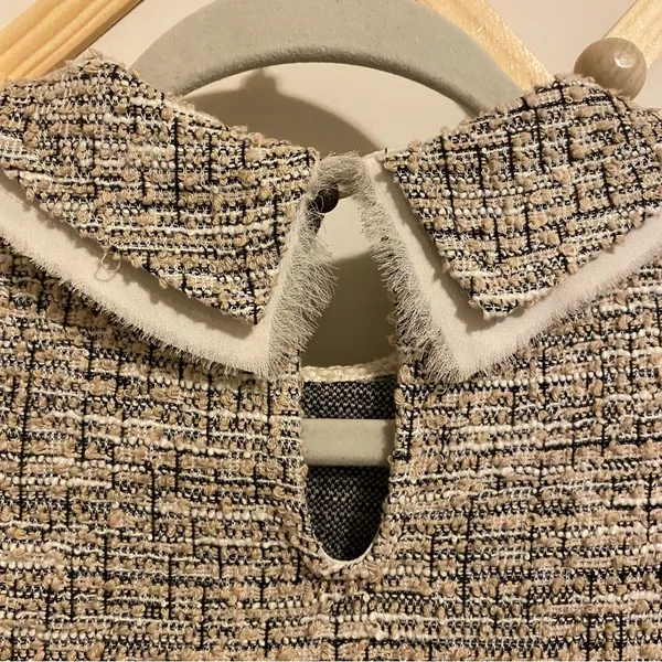 Anthropologie Postage Stamp Tweed Collared Blouse size XS - Image 8