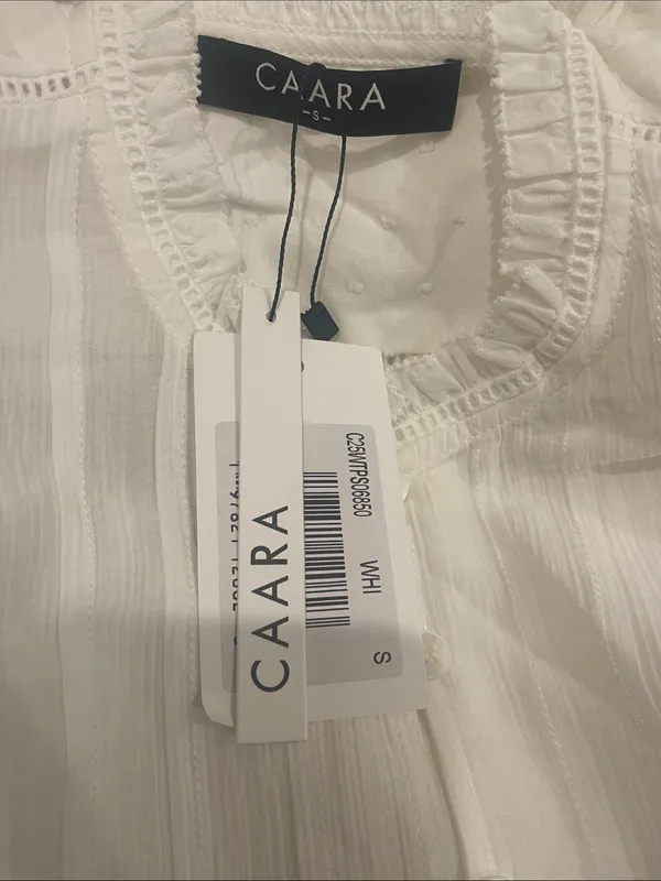 NWT Few Moda Nora Top size Small S White long sleeve CAARA blouse shirt - Image 5
