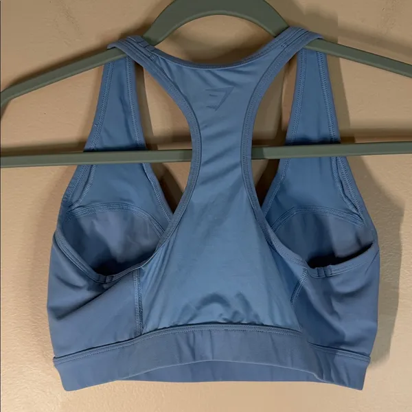 Gymshark Light Blue Racerback Sports Bra - Image 2