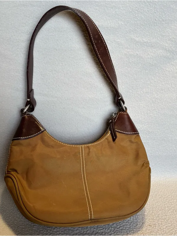 Dooney & Bourke Wayfarer Brown Canvas Nylon Hobo Shoulder Bag - Image 2