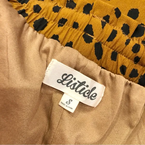 Listicle Animal Cheetah Print Dot Wide‎ Leg Pull on Pants brown size small - Image 3
