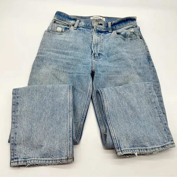 Abercrombie & Fitch Women’s Blue The 90s Straight Ultra High Rise Light Jeans-26 - Image 9