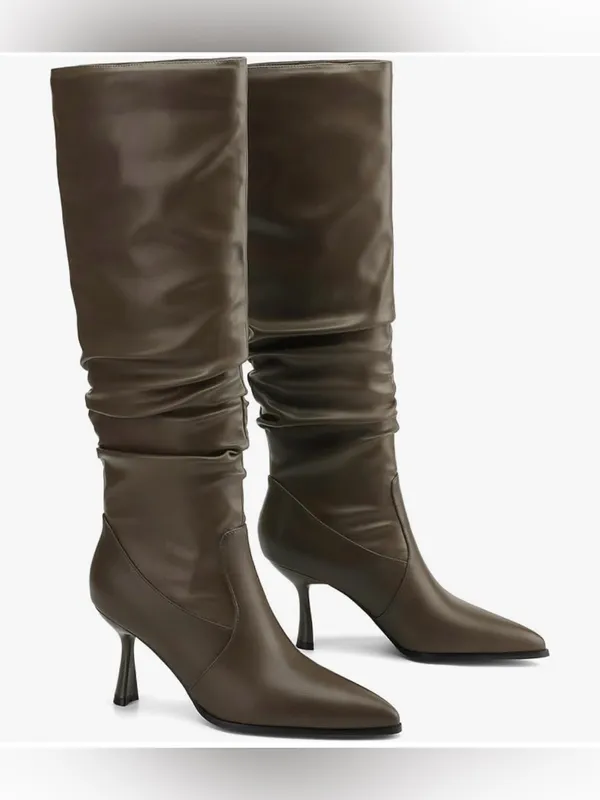 TEAIEUI Knee High Boots Women Kitten High Hee... - Image 3