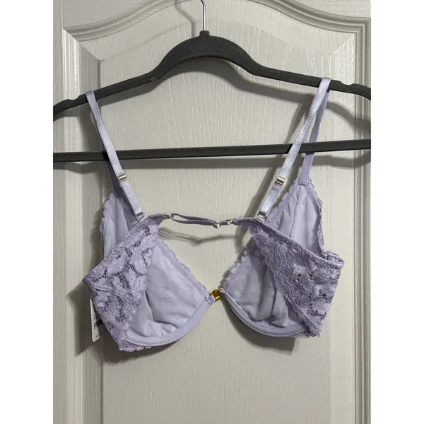 Free People Intimately New Romantics Lavender Lace Front Close Underwire Bra 36B - Image 4