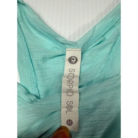 Scorpio sol Cool Racerback Tank Top Mint Green Athletic Workout Yoga Running m‎ - Image 4