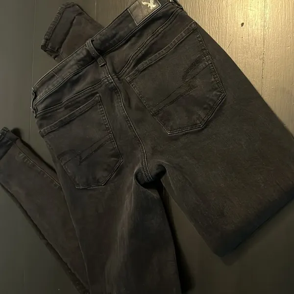 American Eagle Next Level Stretch High Rise Jeggings Black Size‎ 4 Long - Image 6