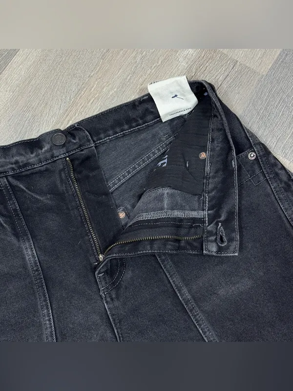 Free People Olsen Cuffed Barrel Jeans Black 28 Baggy Streetwear High Rise Grunge - Image 9