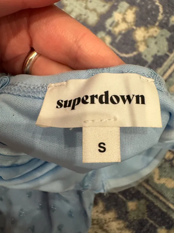 NWT Superdown Blue Heart Dress S - Image 3