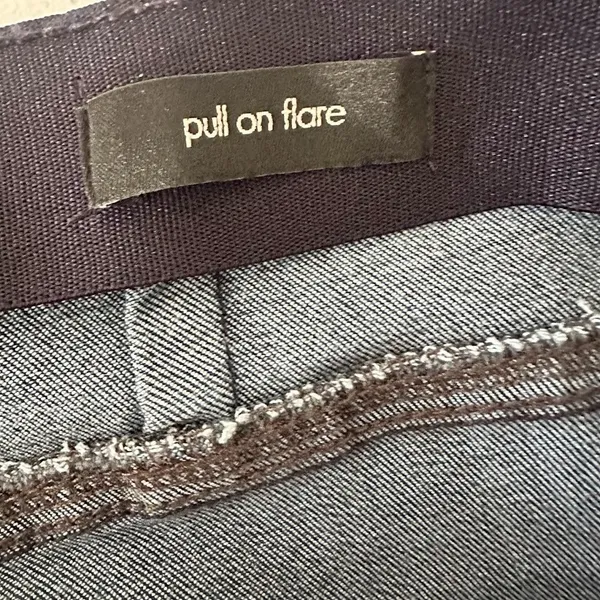 Ella Moss Pull On Flare Jeans Womens Size‎ 33 Body Sculpt Dark Wash High Rise - Image 5