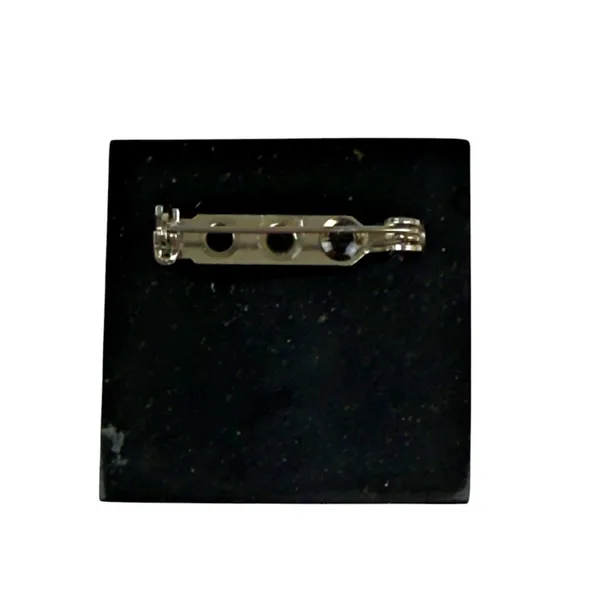 Vintage Lee Sands Sand Art Silver Inlay Quilt Square Deco Pattern Brooch Pin - Image 2