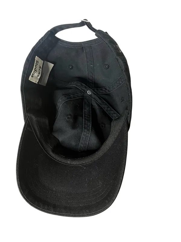 ACNE STUDIOS Black Carliy AS Baseball Cap Adjustable Dad Hat Size OS UNISEX - Image 4